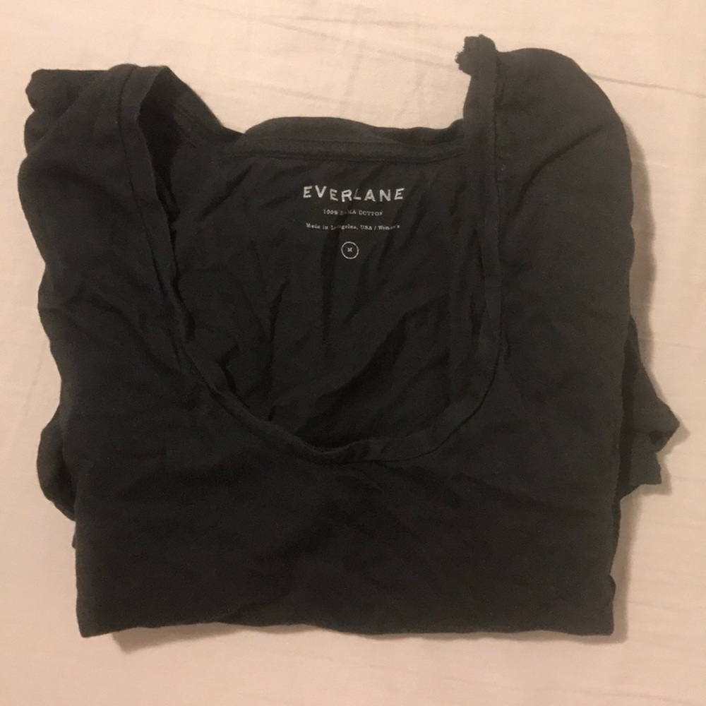 everlane black cotton u neck